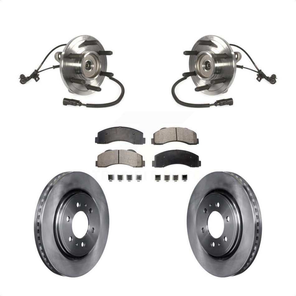 Front Hub Bearing Assembly With Disc Brake Rotors And Semi-Metallic Pads Kit For Ford F-150 Expedition Lincoln Navigator KBB-105446 by Transit Auto