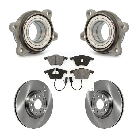 Front Hub Bearing Assembly With Disc Brake Rotors And Semi-Metallic Pads Kit For Audi A6 S6 321mm Diameter Rotor Single Piston Caliper KBB-105481 by Transit Auto