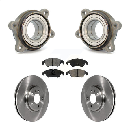 Front Hub Bearing Assembly With Disc Brake Rotors And Semi-Metallic Pads Kit For 2009 Audi A4 Sedan 85mm Pilot Diameter KBB-105482 by Transit Auto