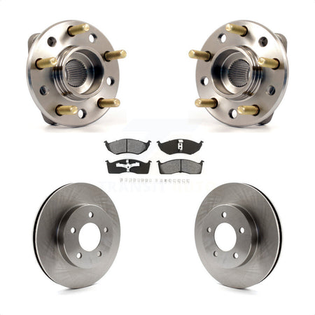 Front Hub Bearing Assembly With Disc Brake Rotors And Semi-Metallic Pads Kit For Chrysler Dodge Intrepid Concorde LHS Eagle Vision New Yorker KBB-105509 by Transit Auto