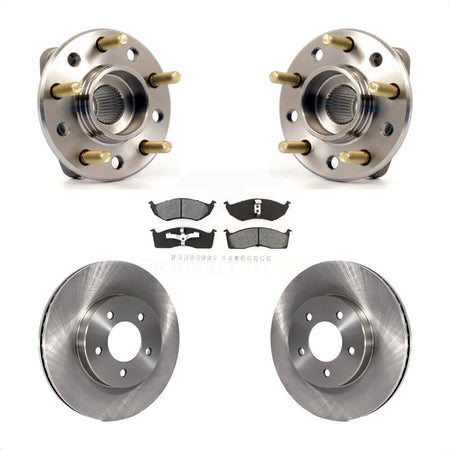 Front Hub Bearing Assembly With Disc Brake Rotors And Semi-Metallic Pads Kit For Chrysler Dodge Intrepid 300M Concorde LHS KBB-105510 by Transit Auto