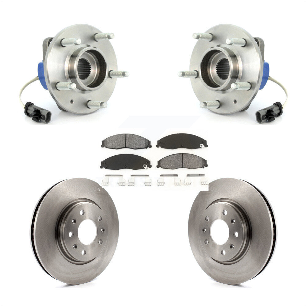 Front Hub Bearing Assembly With Disc Brake Rotors And Semi-Metallic Pads Kit For Cadillac STS AWD KBB-105656 by Transit Auto