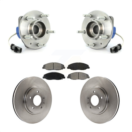 Front Hub Bearing Assembly Brake Rotor Pads Kit For 2009-2010 Cadillac STS AWD With 316mm Diameter Performance Brakes or Base KBB-105658 by Transit Auto