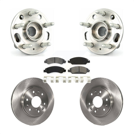 Front Hub Bearing Assembly With Disc Brake Rotors And Semi-Metallic Pads Kit For Cadillac XTS 6 Lug Wheels Heavy Duty Brakes KBB-105738 by Transit Auto