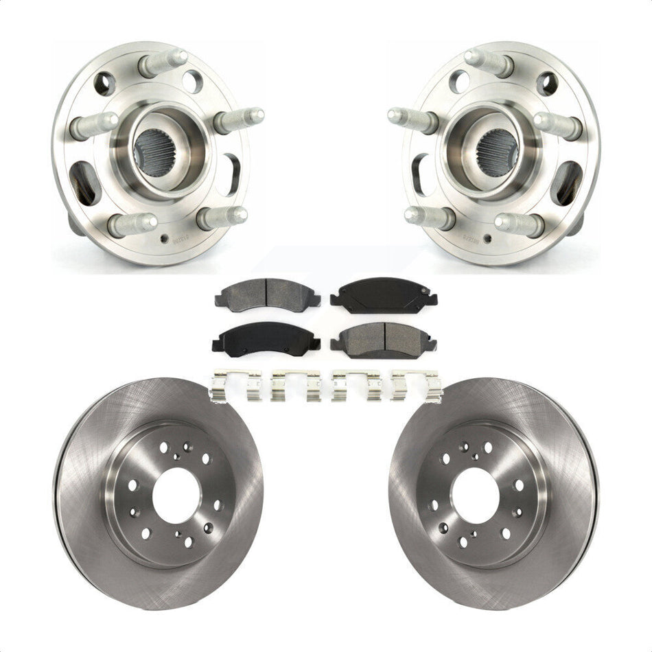 Front Hub Bearing Assembly With Disc Brake Rotors And Semi-Metallic Pads Kit For Cadillac XTS 6 Lug Wheels Heavy Duty Brakes KBB-105738 by Transit Auto