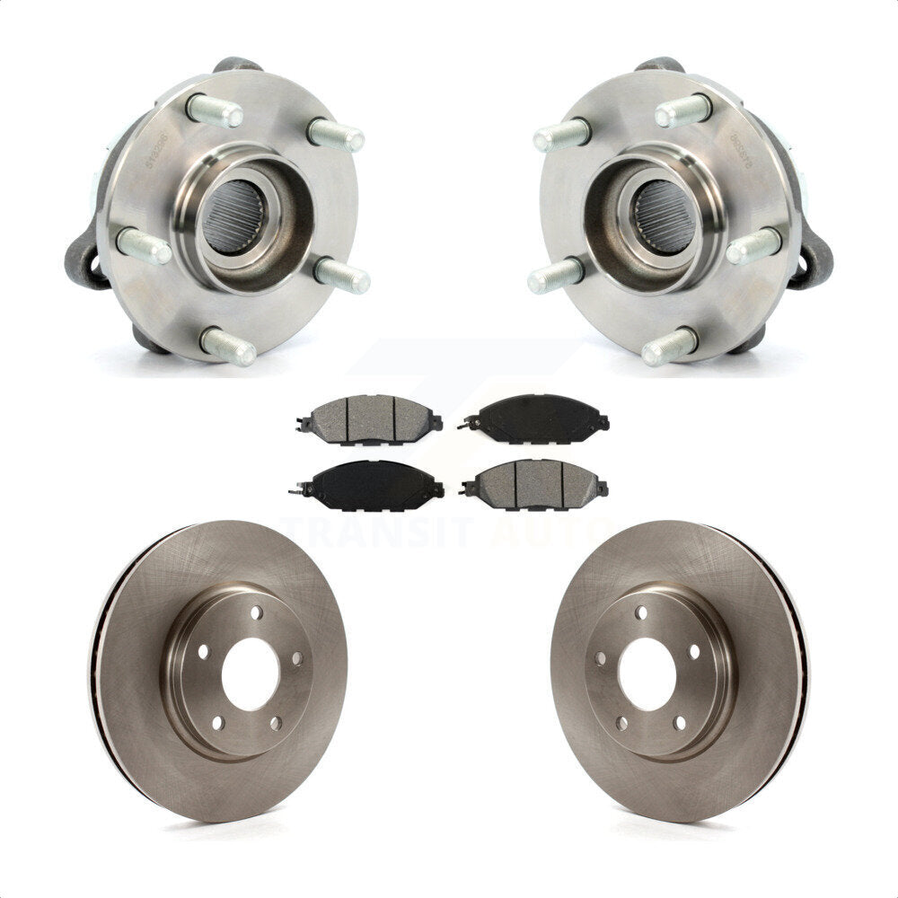 Front Hub Bearing Assembly With Disc Brake Rotors And Semi-Metallic Pads Kit For 2016 Nissan Pathfinder From 11 15 KBB-105751 by Transit Auto