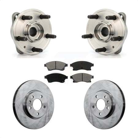 Front Hub Bearing Assembly With Disc Brake Rotors And Semi-Metallic Pads Kit For 2014-2015 Chevrolet Cruze DIESEL engine 15" Factory Wheels KBB-105782 by Transit Auto