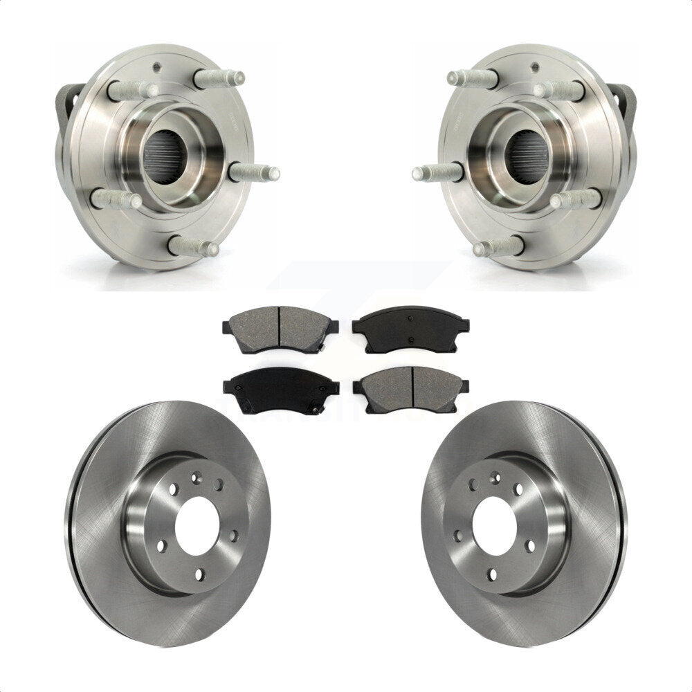 Front Hub Bearing Assembly With Disc Brake Rotors And Semi-Metallic Pads Kit For Cadillac ATS 300mm Diameter Rotor KBB-105785 by Transit Auto
