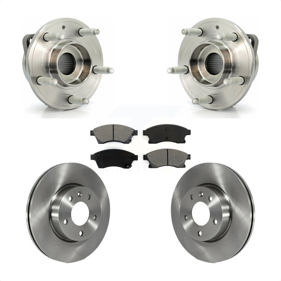 Front Hub Bearing Assembly With Disc Brake Rotors And Semi-Metallic Pads Kit For Cadillac ATS 300mm Diameter Rotor KBB-105785 by Transit Auto