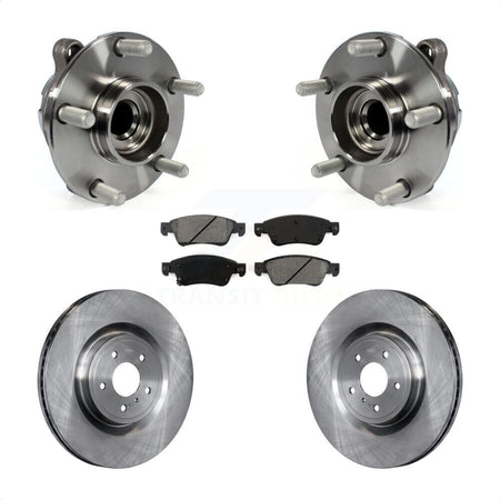 Front Hub Bearing Assembly With Disc Brake Rotors And Semi-Metallic Pads Kit For 2014 INFINITI Q60 Sport with RWD Without Package KBB-105806 by Transit Auto