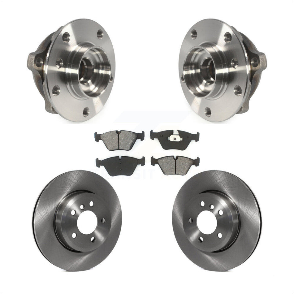 Front Hub Bearing Assembly With Disc Brake Rotors And Semi-Metallic Pads Kit For 2010 BMW X3 KBB-105854 by Transit Auto