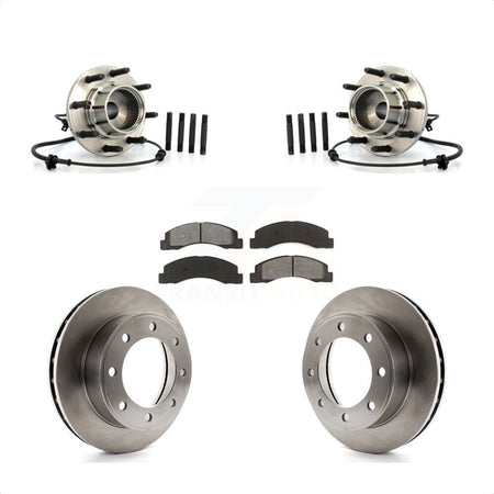 Front Hub Bearing Assembly With Disc Brake Rotors And Semi-Metallic Pads Kit For 2000 Ford Excursion 4WD To 03 22 99 KBB-105873 by Transit Auto