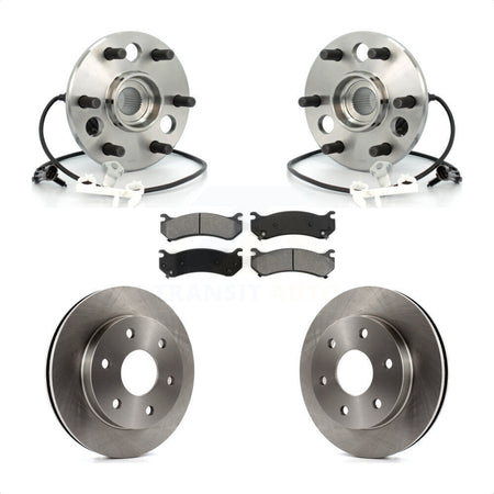 Front Hub Bearing Assembly With Disc Brake Rotors And Semi-Metallic Pads Kit For 2000 Chevrolet Tahoe Z71 with 4WD Rear Brakes KBB-105876 by Transit Auto