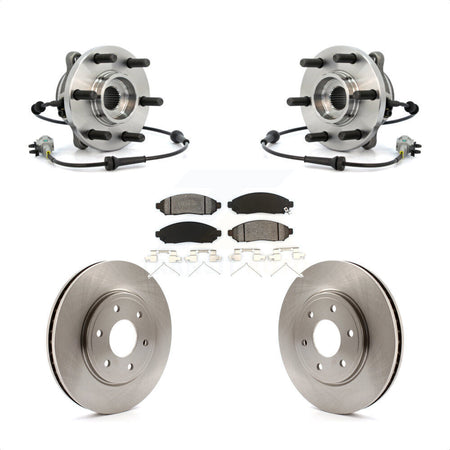 Front Hub Bearing Assembly With Disc Brake Rotors And Semi-Metallic Pads Kit For Nissan Frontier 4WD with 2.5L KBB-105932 by Transit Auto
