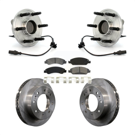 Front Hub Bearing Assembly With Disc Brake Rotors And Semi-Metallic Pads Kit For 2011 Chevrolet Silverado 1500 Hybrid with RWD KBB-105980 by Transit Auto