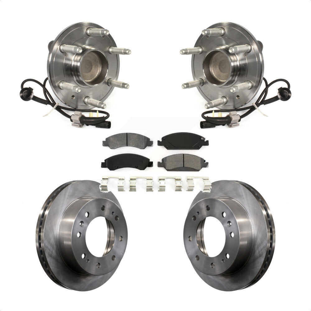Front Hub Bearing Assembly With Disc Brake Rotors And Semi-Metallic Pads Kit For 2018-2019 Chevrolet Suburban RWD 8 Lug Wheels KBB-106025 by Transit Auto