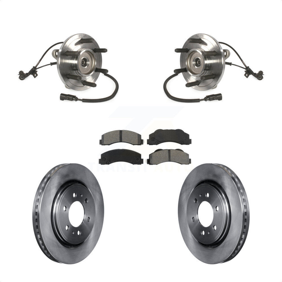 Front Hub Bearing Assembly With Disc Brake Rotors And Semi-Metallic Pads Kit For Ford F-150 Expedition Lincoln Navigator KBB-106029 by Transit Auto