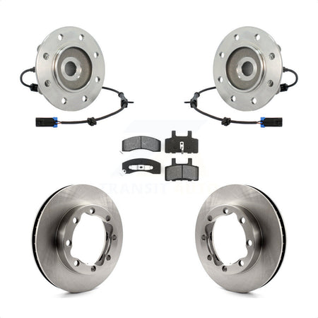 Front Hub Bearing Assembly With Disc Brake Rotors And Semi-Metallic Pads Kit For 1995-1995 Chevrolet K2500 GMC K3500 Suburban KBB-106043 by Transit Auto