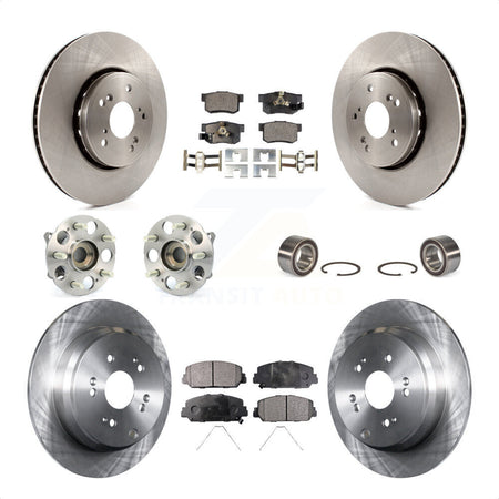 Front Rear Wheel Hub Bearings Assembly Disc Brake Rotors And Semi-Metallic Pads Kit (10Pc) For 2017-2018 Acura RDX AWD KBB-106276 by Transit Auto