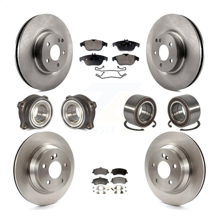 Front Rear Wheel Hub Bearings Assembly Disc Brake Rotors And Semi-Metallic Pads Kit (10Pc) For Mercedes-Benz GLK350 GLK250 KBB-106328 by Transit Auto