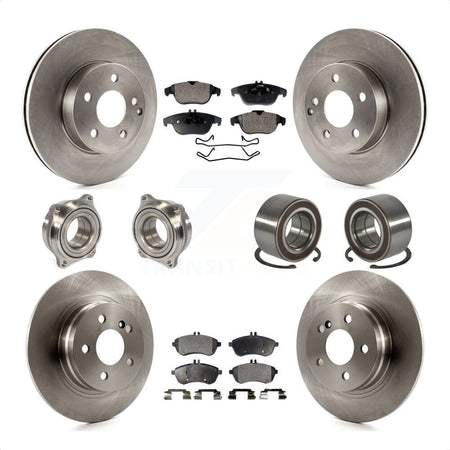 Front Rear Wheel Hub Bearings Assembly Disc Brake Rotors And Semi-Metallic Pads Kit (10Pc) For Mercedes-Benz C300 KBB-106332 by Transit Auto