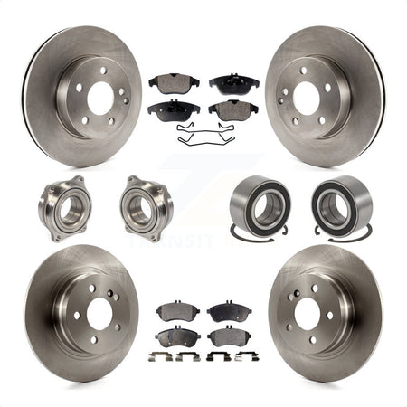 Front Rear Wheel Hub Bearings Assembly Disc Brake Rotors And Semi-Metallic Pads Kit (10Pc) For 2010-2010 Mercedes-Benz C300 C250 AWD KBB-106335 by Transit Auto