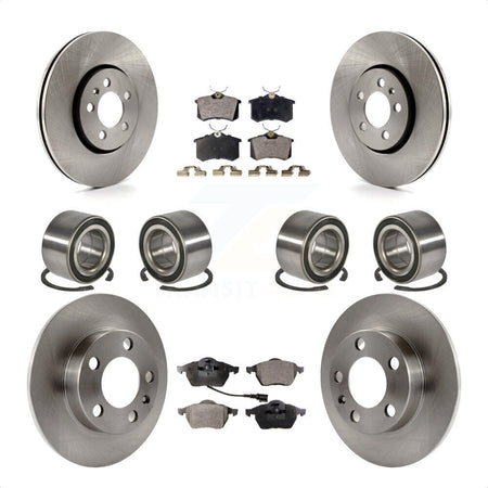 Front Rear Wheel Bearings Disc Brake Rotors And Semi-Metallic Pads Kit (10Pc) For 2004 Volkswagen Golf 2.8L 1.8L KBB-106444 by Transit Auto