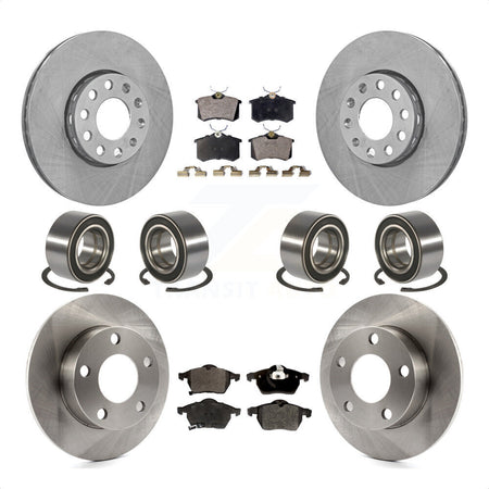 Front Rear Wheel Bearings Disc Brake Rotors And Semi-Metallic Pads Kit (10Pc) For 1999 Volkswagen Passat AWD with 2.8L From Chassis VIN #3BX124708 KBB-106448 by Transit Auto