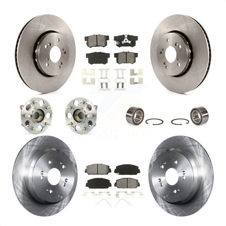 Front Rear Wheel Hub Bearings Assembly Disc Brake Rotors And Semi-Metallic Pads Kit (10Pc) For 2017-2018 Acura RDX AWD KBB-106680 by Transit Auto