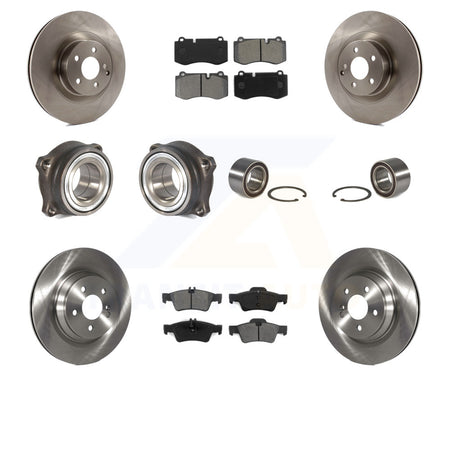 Front Rear Wheel Hub Bearings Assembly Disc Brake Rotors And Semi-Metallic Pads Kit (10Pc) For Mercedes-Benz S550 CL550 S350 KBB-106736 by Transit Auto