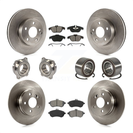 Front Rear Wheel Hub Bearings Assembly Disc Brake Rotors And Semi-Metallic Pads Kit (10Pc) For Mercedes-Benz C300 KBB-106740 by Transit Auto