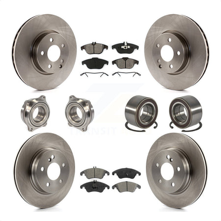 Front Rear Wheel Hub Bearings Assembly Disc Brake Rotors And Semi-Metallic Pads Kit (10Pc) For Mercedes-Benz C300 C350 KBB-106742 by Transit Auto