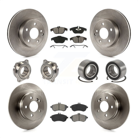 Front Rear Wheel Hub Bearings Assembly Disc Brake Rotors And Semi-Metallic Pads Kit (10Pc) For 2010-2010 Mercedes-Benz C300 C250 AWD KBB-106743 by Transit Auto
