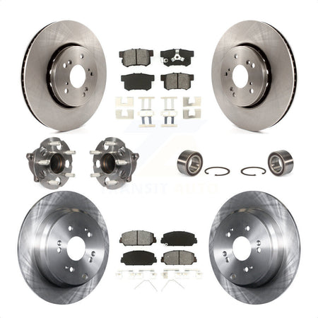 Front Rear Wheel Hub Bearings Assembly Disc Brake Rotors And Semi-Metallic Pads Kit (10Pc) For 2013-2018 Acura RDX FWD KBB-106776 by Transit Auto