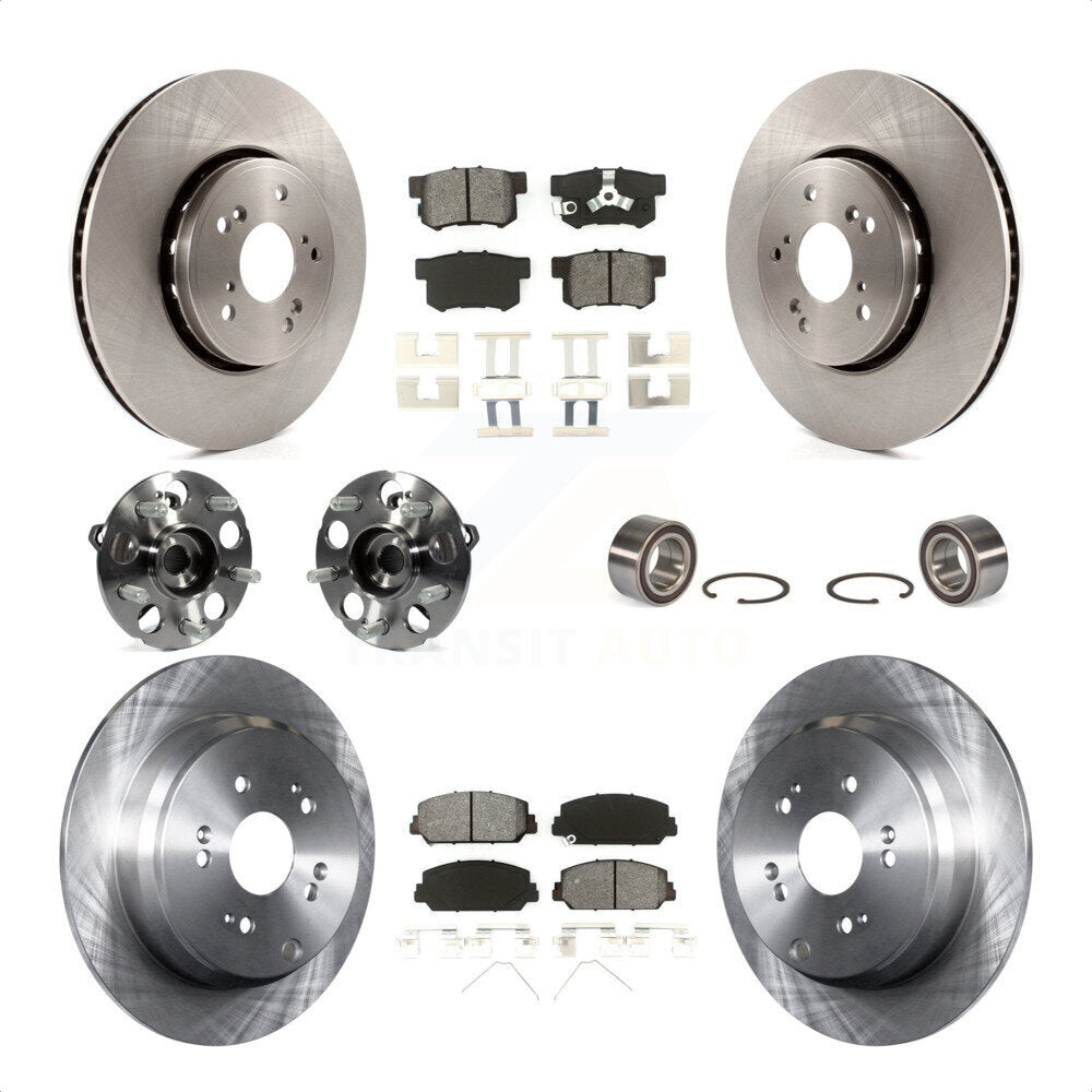 Front Rear Wheel Hub Bearings Assembly Disc Brake Rotors And Semi-Metallic Pads Kit (10Pc) For 2013-2016 Acura RDX AWD KBB-106808 by Transit Auto