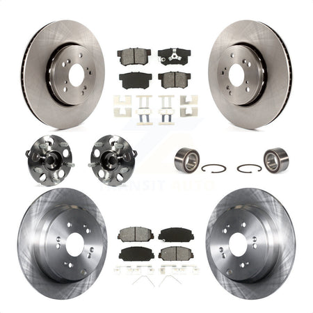 Front Rear Wheel Hub Bearings Assembly Disc Brake Rotors And Semi-Metallic Pads Kit (10Pc) For 2013-2016 Acura RDX AWD KBB-106808 by Transit Auto