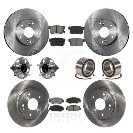 Front Rear Wheel Hub Bearings Assembly Disc Brake Rotors And Semi-Metallic Pads Kit (10Pc) For 2015 Acura ILX 2.0L KBB-106812 by Transit Auto