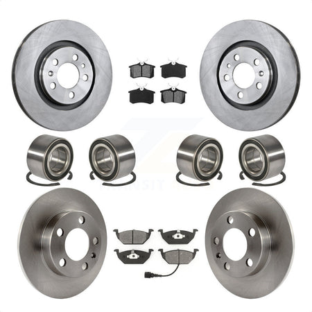 Front Rear Wheel Bearings Disc Brake Rotors And Semi-Metallic Pads Kit (10Pc) For 2004 Volkswagen Golf 2.0L 1.9L KBB-106847 by Transit Auto