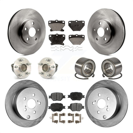 Front Rear Wheel Hub Bearings Assembly Disc Brake Rotors And Ceramic Pads Kit (10Pc) For Toyota Celica KBB-107056 by Transit Auto