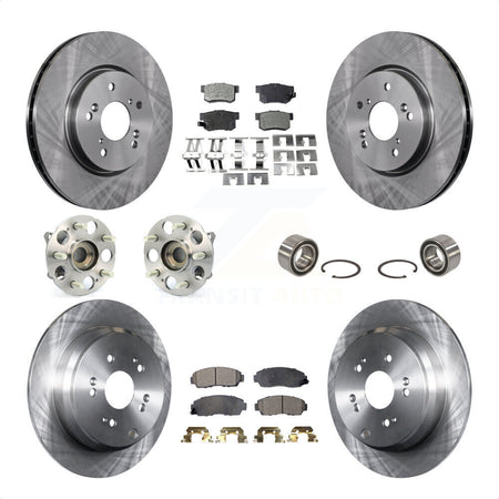 Front Rear Wheel Hub Bearings Assembly Disc Brake Rotors And Ceramic Pads Kit (10Pc) For Acura RDX KBB-107079 by Transit Auto