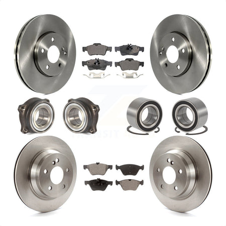 Front Rear Wheel Hub Bearings Assembly Disc Brake Rotors And Ceramic Pads Kit (10Pc) For Mercedes-Benz E350 E320 KBB-107132 by Transit Auto