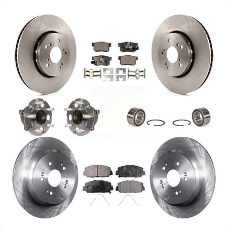 Front Rear Wheel Hub Bearings Assembly Disc Brake Rotors And Ceramic Pads Kit (10Pc) For 2013-2018 Acura RDX FWD KBB-107176 by Transit Auto