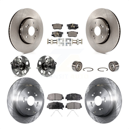 Front Rear Wheel Hub Bearings Assembly Disc Brake Rotors And Ceramic Pads Kit (10Pc) For 2013-2016 Acura RDX AWD KBB-107217 by Transit Auto