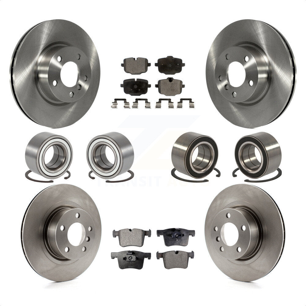 Front Rear Wheel Bearings Disc Brake Rotors And Ceramic Pads Kit (10Pc) For 2012 BMW X3 From 10 11 KBB-107285 by Transit Auto