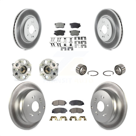 Front Rear Wheel Hub Bearings Assembly Coated Disc Brake Rotors And Semi-Metallic Pads Kit (10Pc) For Acura RDX KBB-107740 by Transit Auto