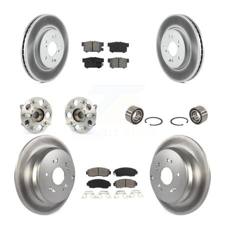Front Rear Wheel Hub Bearings Assembly Coated Disc Brake Rotors And Semi-Metallic Pads Kit (10Pc) For Acura RDX KBB-108091 by Transit Auto