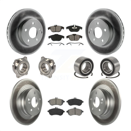 Front Rear Wheel Hub Bearings Assembly Coated Disc Brake Rotors And Semi-Metallic Pads Kit (10Pc) For 2010-2010 Mercedes-Benz C300 C250 AWD KBB-108156 by Transit Auto