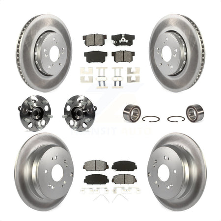 Front Rear Wheel Hub Bearings Assembly Coated Disc Brake Rotors And Semi-Metallic Pads Kit (10Pc) For 2013-2016 Acura RDX AWD KBB-108222 by Transit Auto