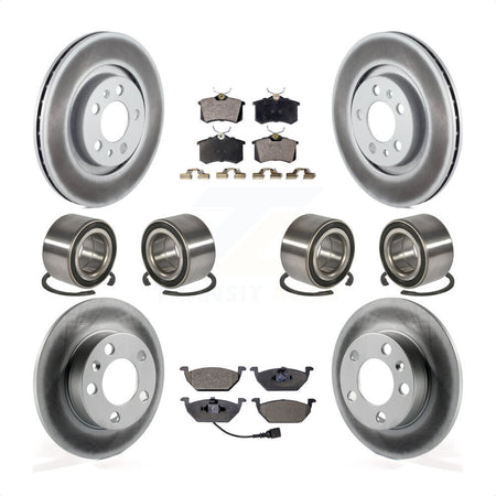 Front Rear Wheel Bearings Coated Disc Brake Rotors And Ceramic Pads Kit (10Pc) For 2004 Volkswagen Golf 2.0L 1.9L KBB-108606 by Transit Auto