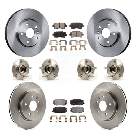 Front Rear Hub Bearings Assembly Disc Brake Rotors And Semi-Metallic Pads Kit (10Pc) For 2018-2019 Chevrolet Impala KBB-109121 by Transit Auto